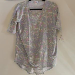 LuLaRoe Irma shirt tunic, size XXS, pastel